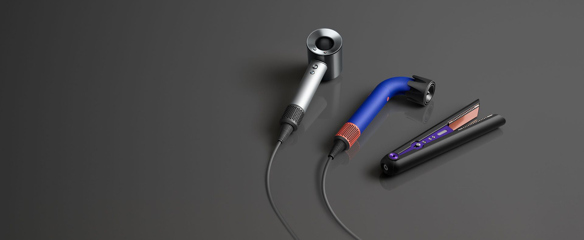 Gamme d’appareils de soins capillaires Dyson pour professionnels.