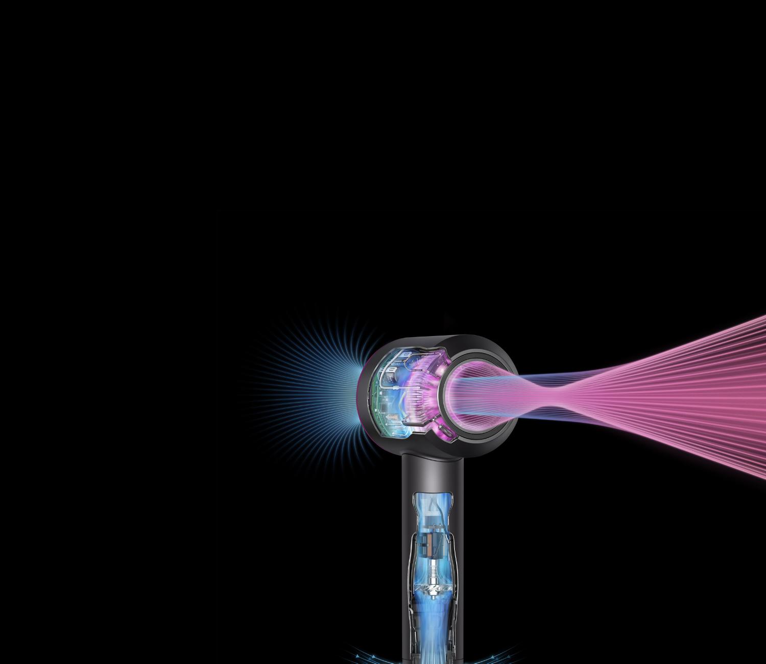Vue radiographique du sèche-cheveux Dyson Supersonic