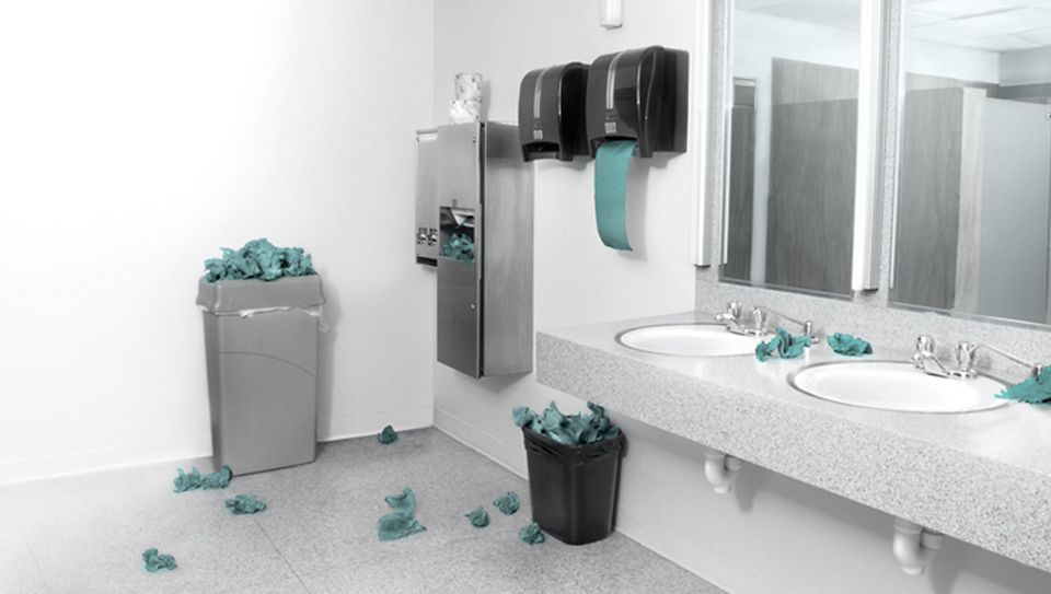 Bagno sporco senza asciugamani Dyson Airblade dB grigio