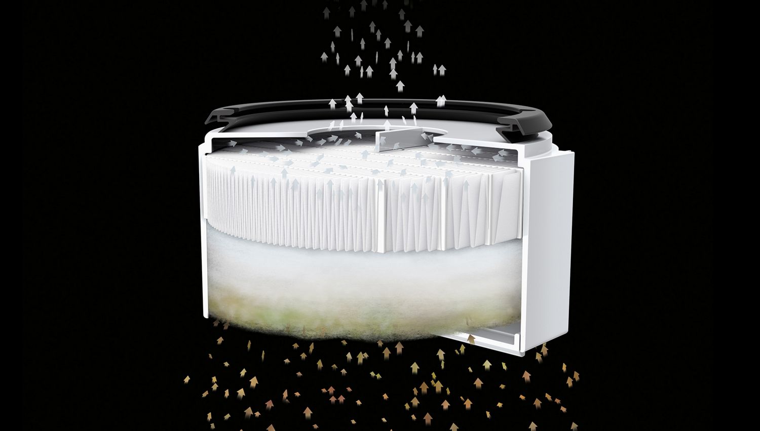 Grafica del filtro HEPA dell'asciugamani Dyson Airblade Wash + Dry a collo corto