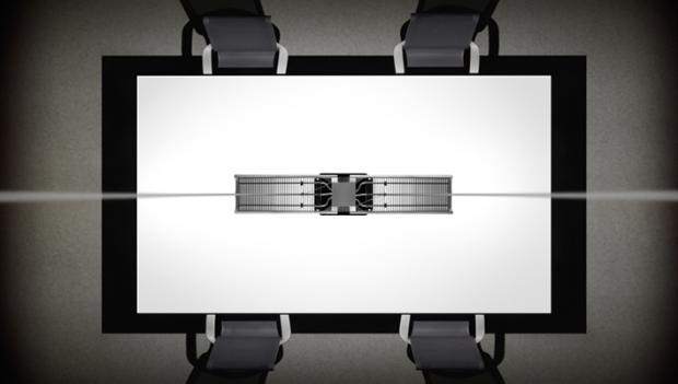 Aerial view of boardroom table