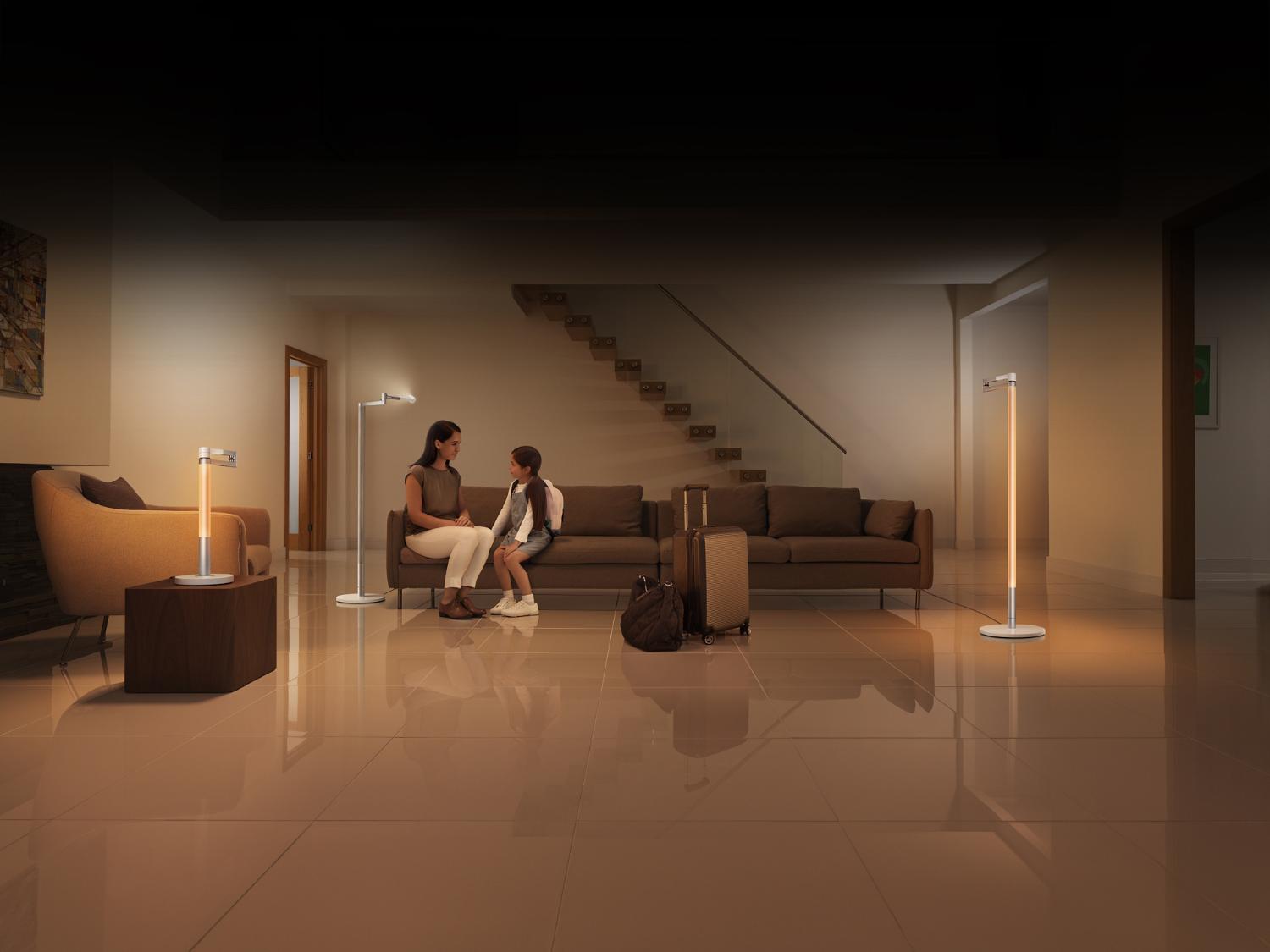 Dyson Solarcycle Morph™ Leuchten im Atrium eines Hotels