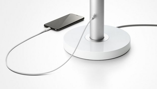Dyson Solarcycle Morph light and its integrated USB-C charger.