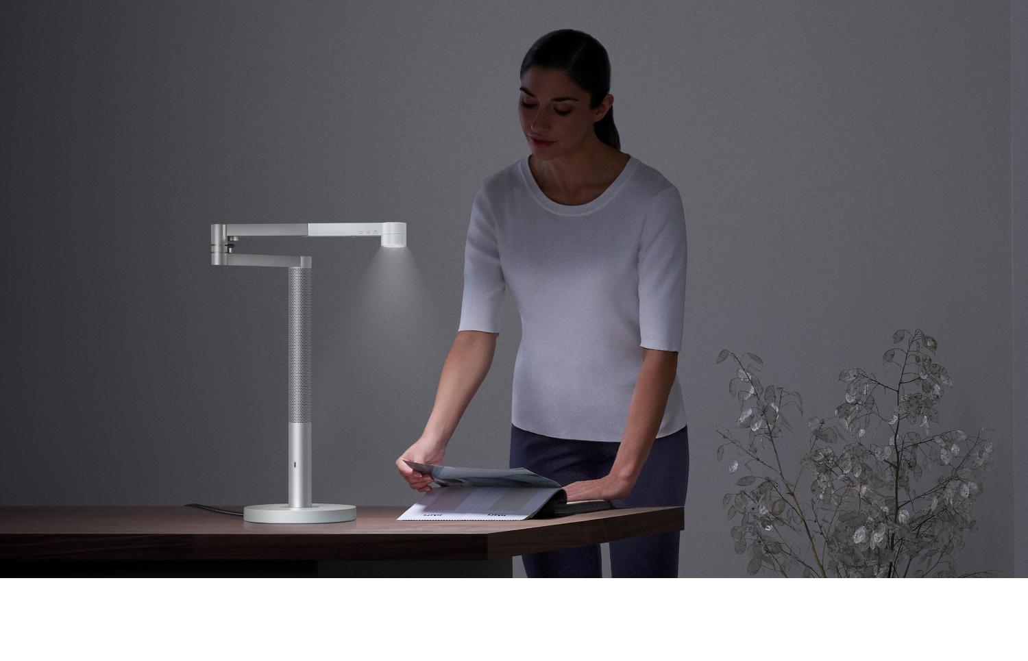 Dyson task light in hotel room