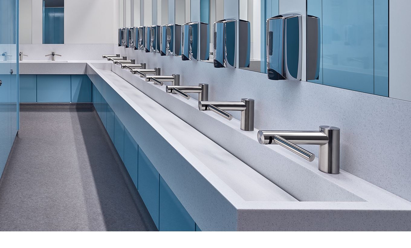 Wash+Dry hand dryers in a high footfall washroom