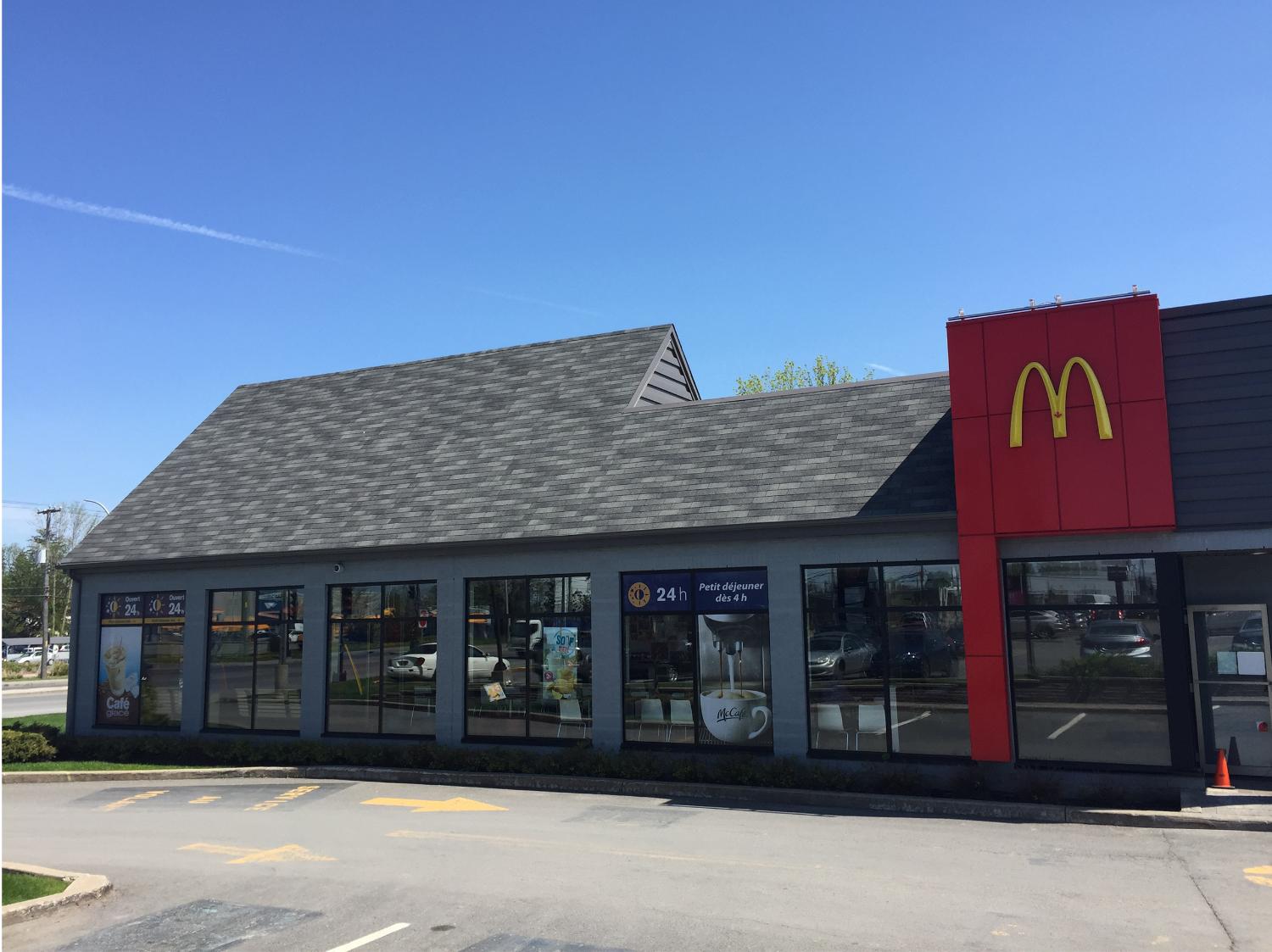 Ariel shot of a McDonald's restaurant