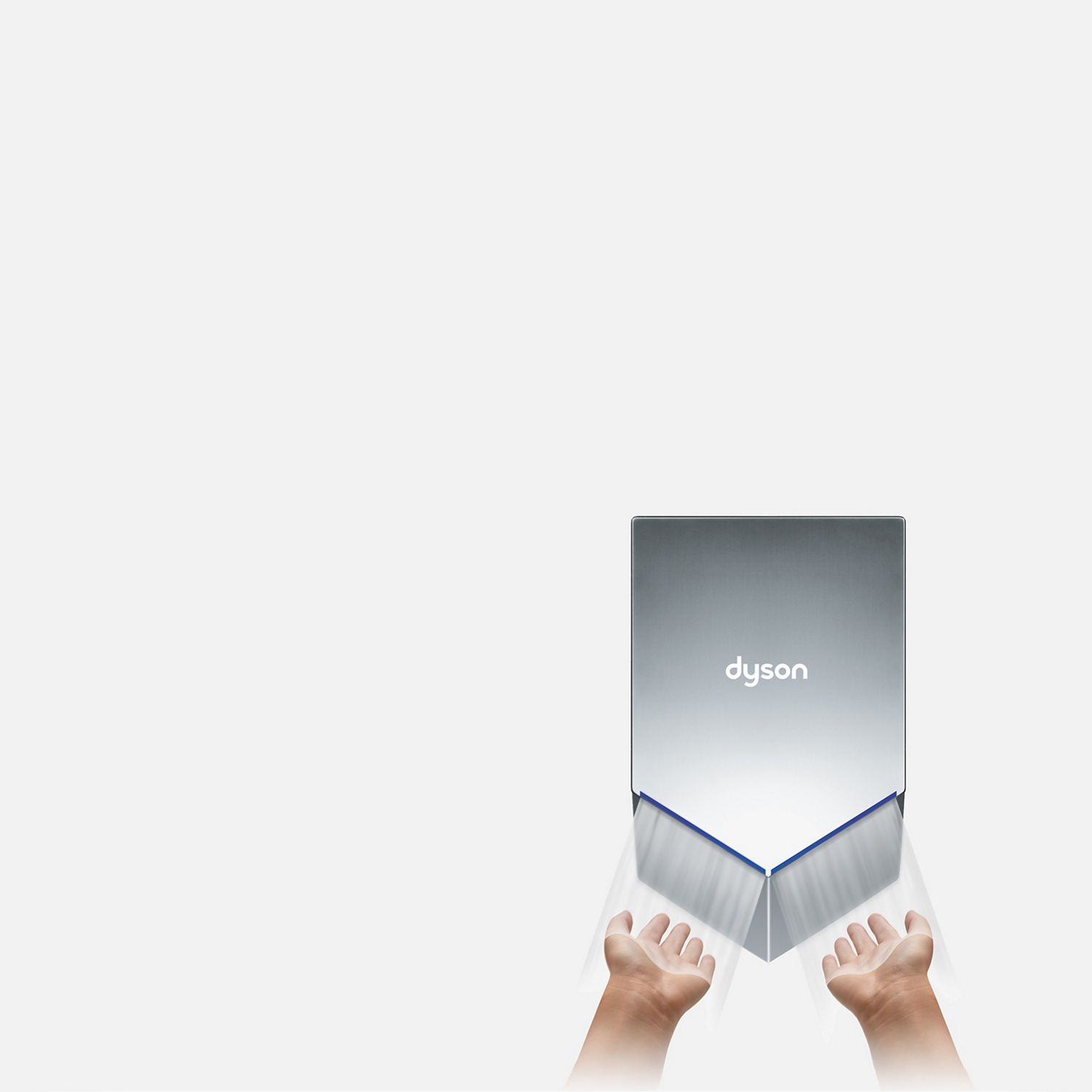 Hands under Dyson Airblade V