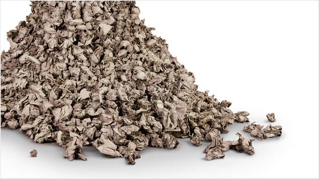 Serviettes en papier usagées