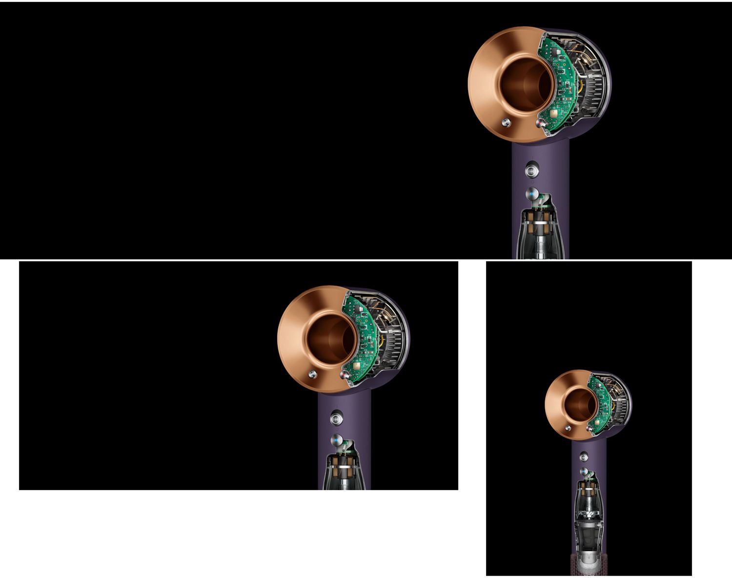 A cutout of the Dyson Supersonic Professional hair dryer in Bright copper. A cutout of the Dyson Supersonic Professional hair dryer in Bright copper.