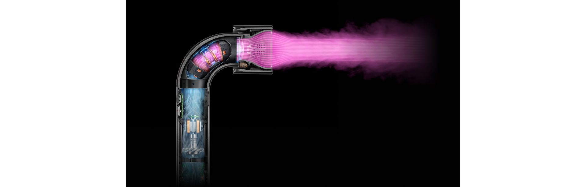 A cutout of the Dyson Supersonic r Professional hair dryer.