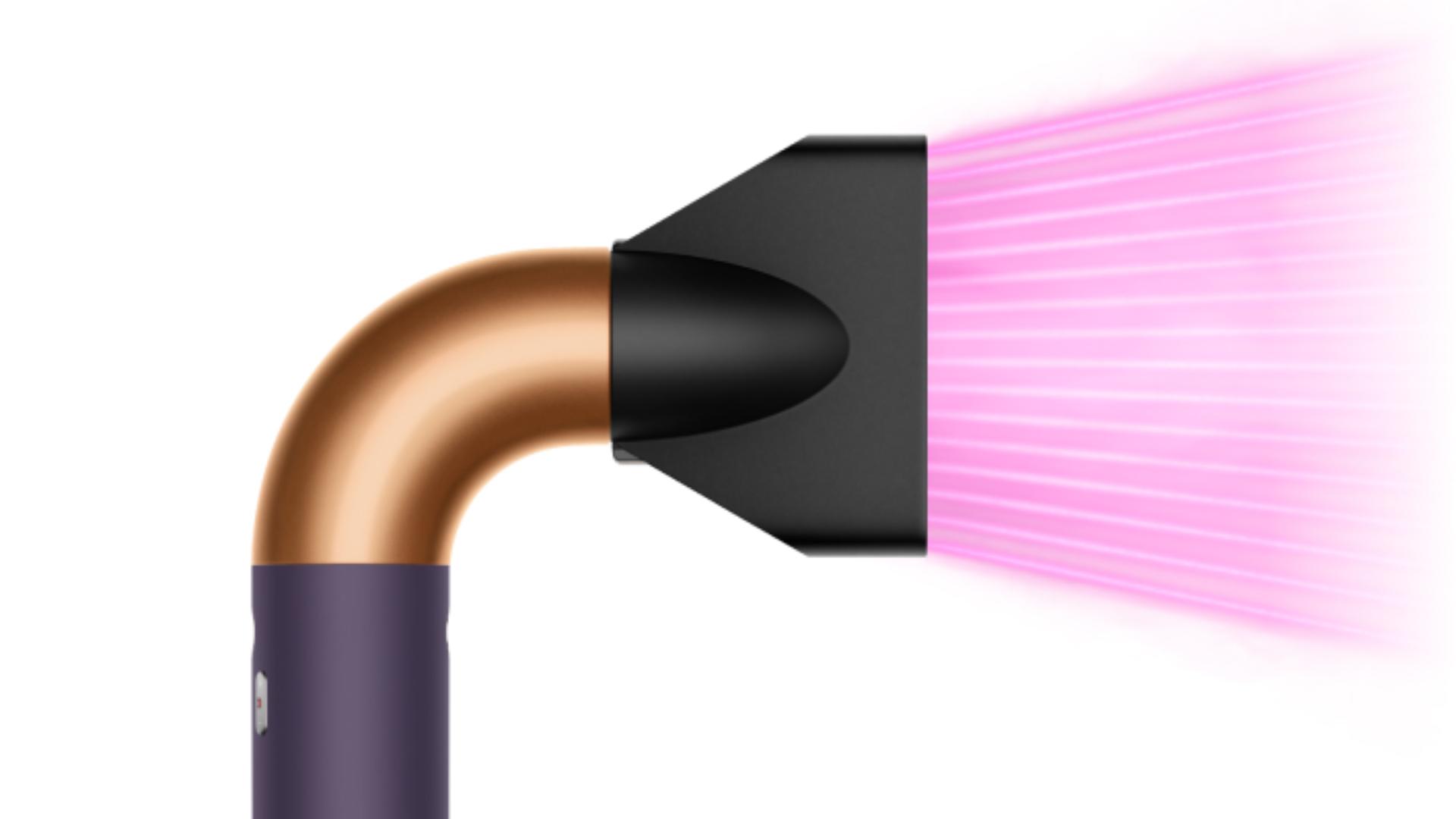 The Dyson Supersonic r Professional hair dryer in Bright copper with the Pro concentrator.