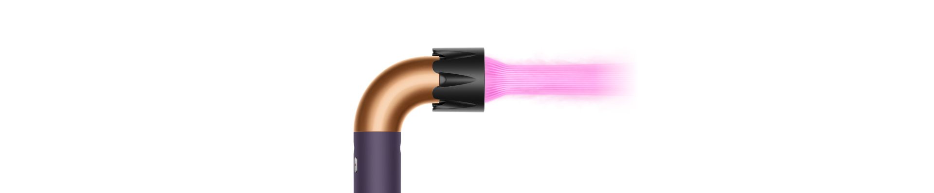 The Dyson Supersonic r Professional hair dryer in Bright copper with the Powerful air attachment.