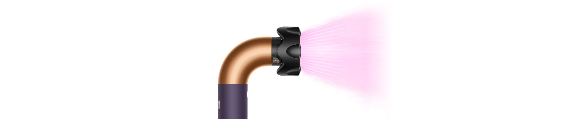 The Dyson Supersonic r Professional hair dryer in Bright copper with the Gentle air attachment.