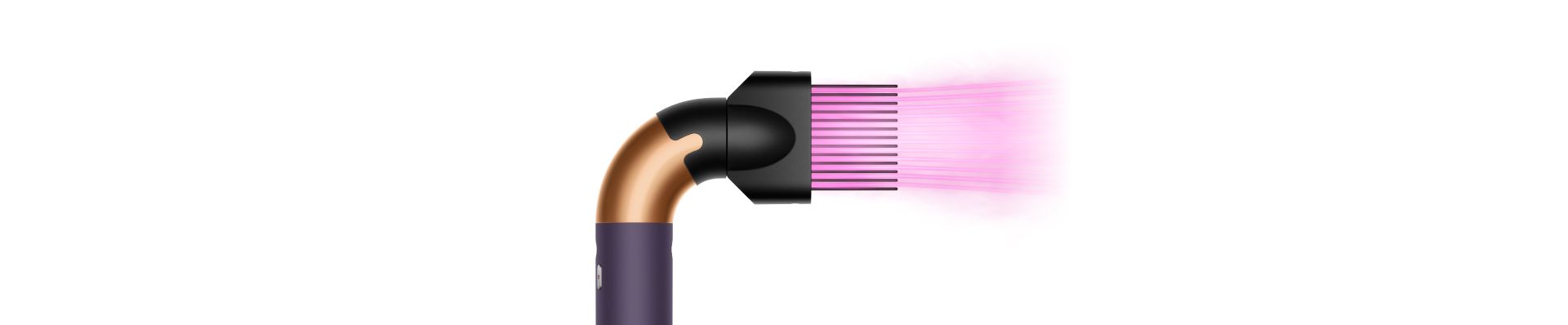 The Dyson Supersonic r Professional hair dryer in Bright copper with the Wide-tooth comb attachment.