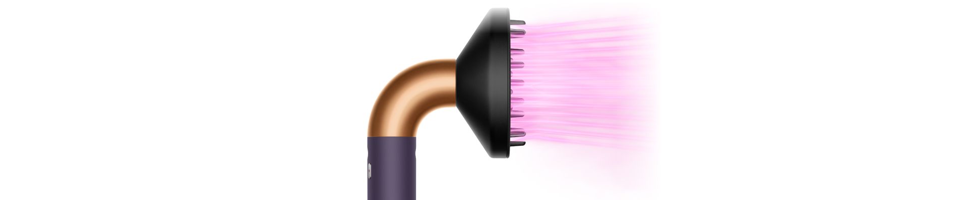 The Dyson Supersonic r Professional hair dryer in Bright copper with the Diffuser.