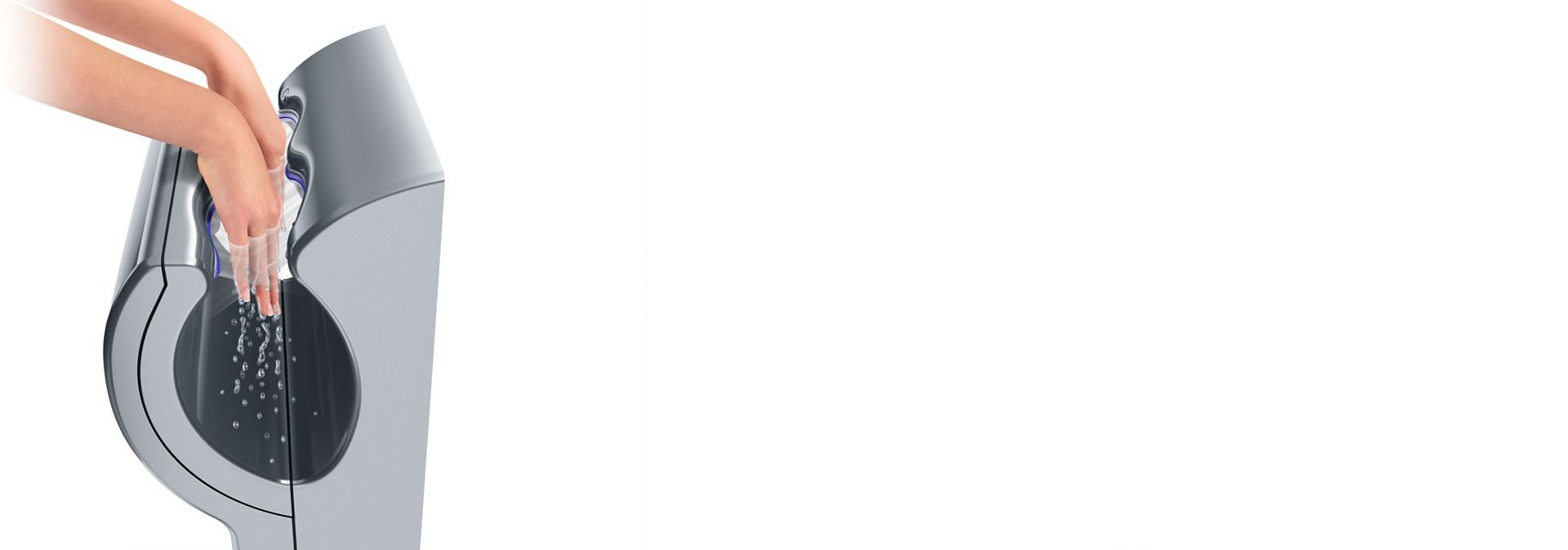Dłonie w suszarce Dyson Airblade Db