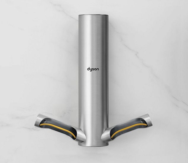 Dyson Airblade 9kJ an einer Wand befestigt