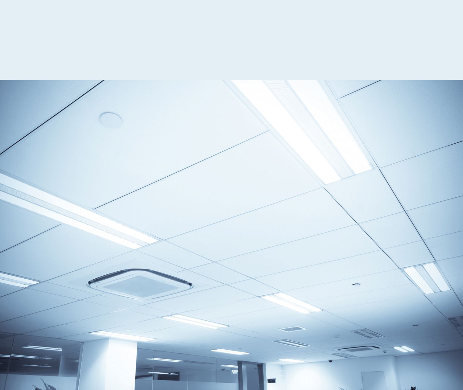 Bright, harsh ceiling lighting