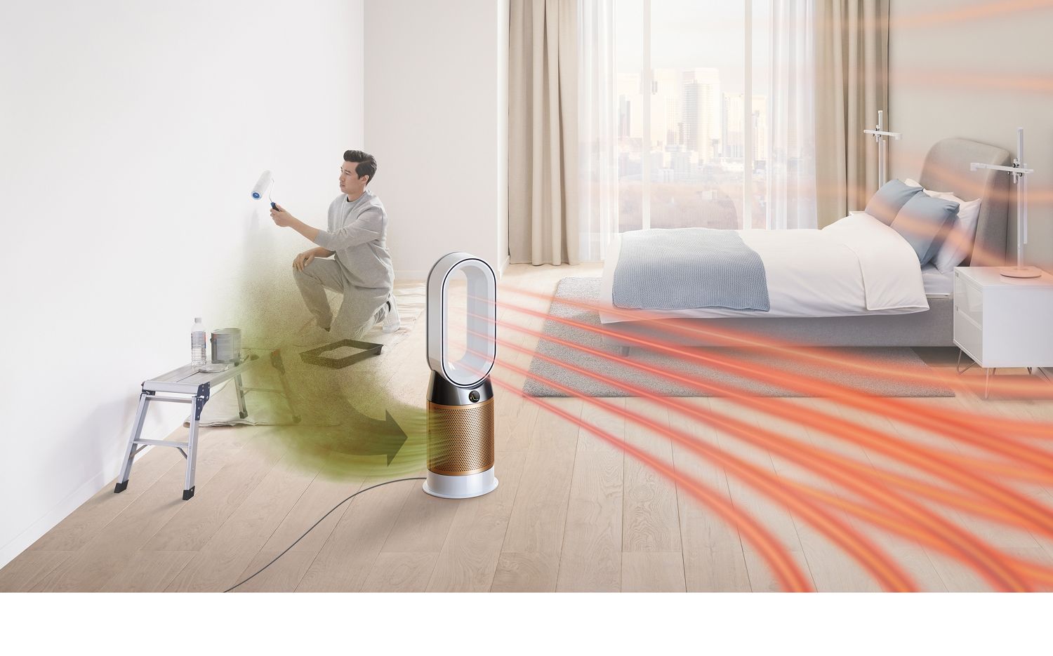 Dyson Pure Cryptomic Hot+Cool ™ in a room being decorated