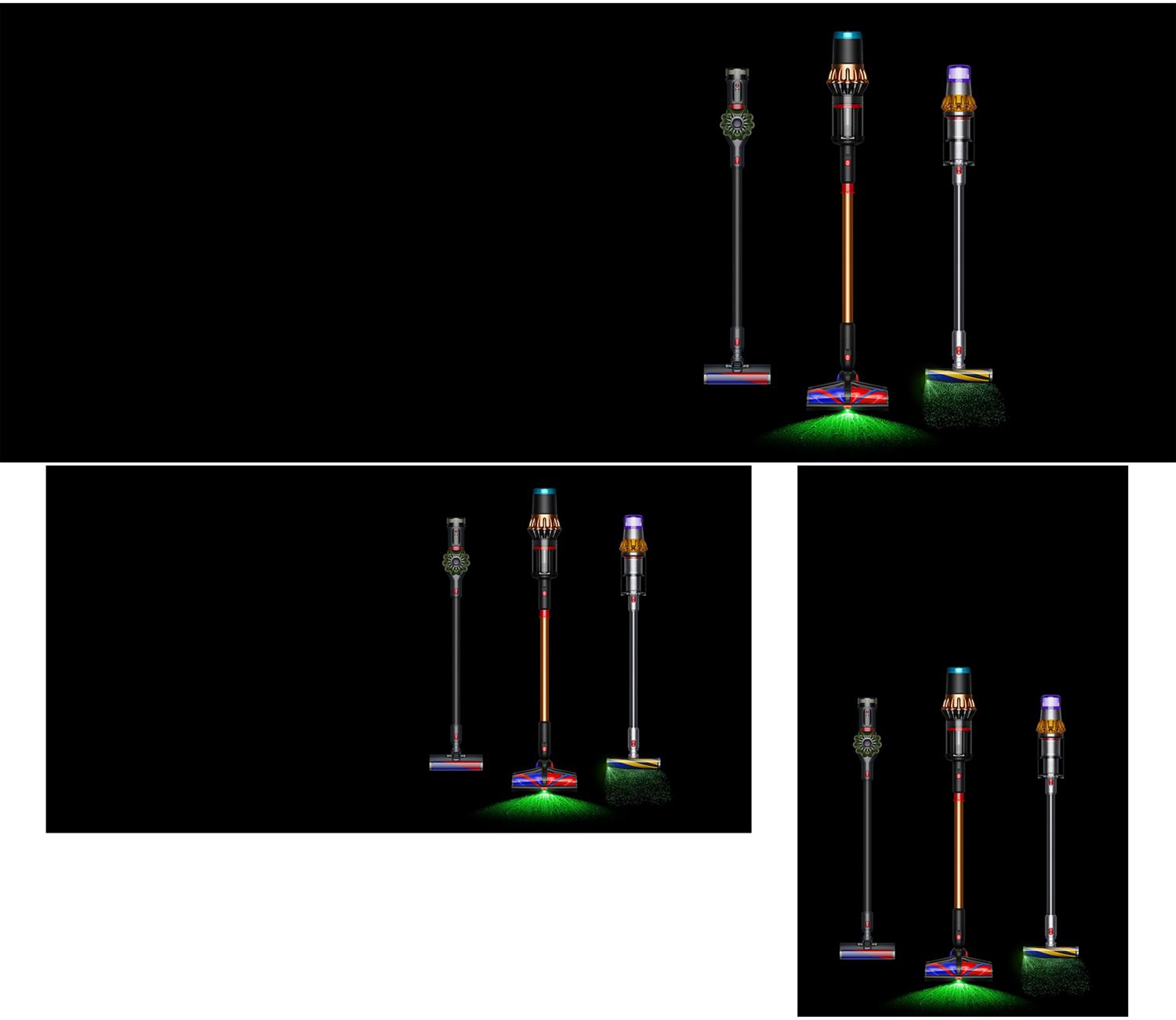 L'aspirateur robot laveur Dyson Spot+Scrub Ai émet une lumière verte pour faciliter la détection des liquides renversés et des débris.