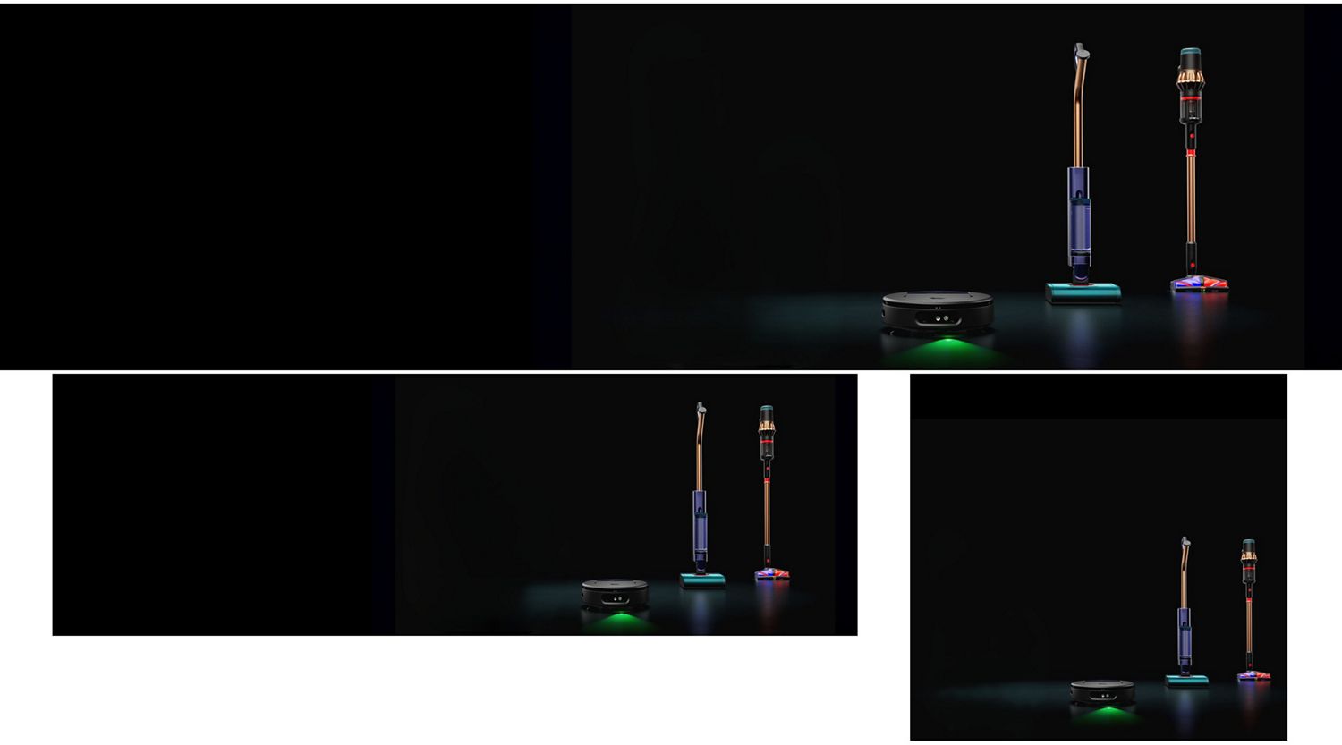L'aspirateur robot laveur Dyson Spot+Scrub Ai émet une lumière verte pour faciliter la détection des liquides renversés et des débris.