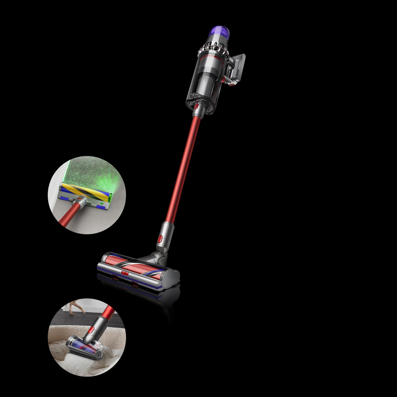 Aspirateur sans fil Dyson Outsize Absolute (Nickel et rouge)