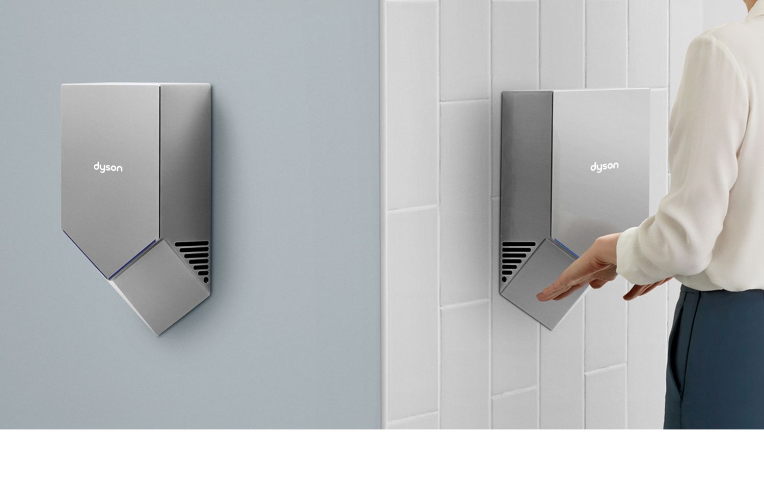 Femme utilisant le Dyson Airblade V