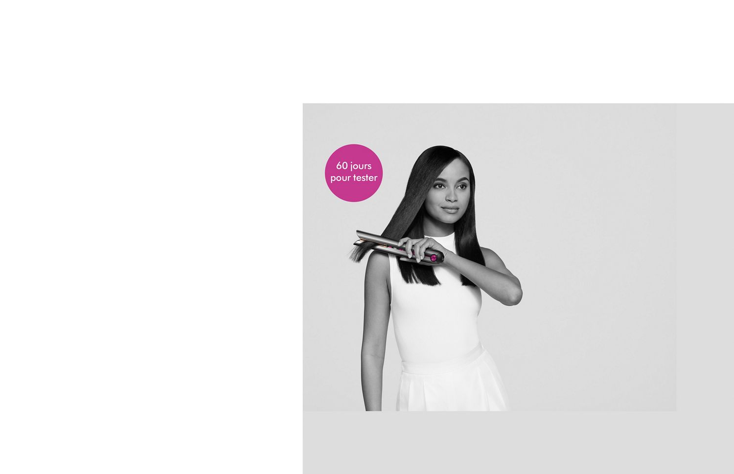 Femme qui se coiffe avec un sèche cheveux Dyson Supersonic édition spéciale 