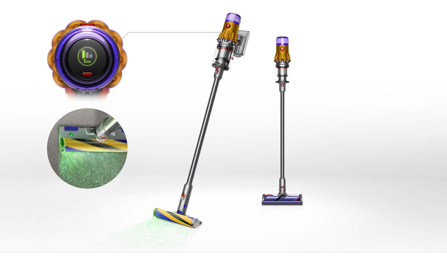 Femme utilisant le Dyson V12 Slim dans une maison
