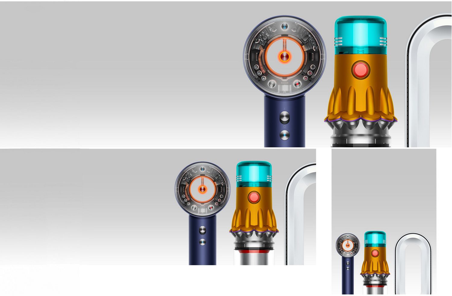 Blueprint image of a Dyson vacuum cleaner