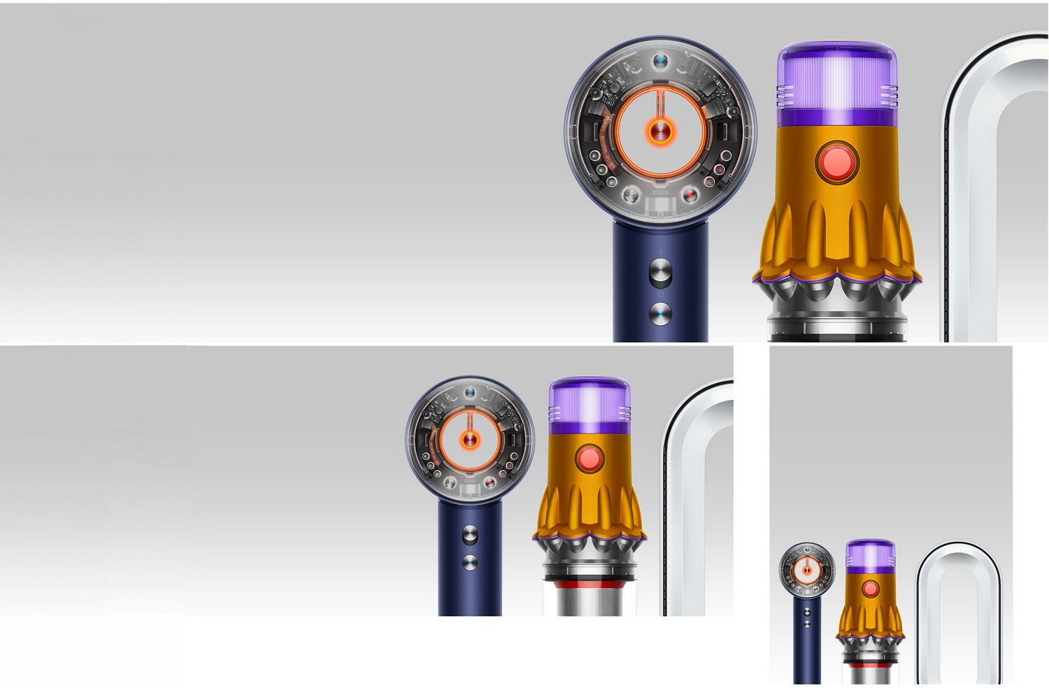 Blueprint image of a Dyson vacuum cleaner