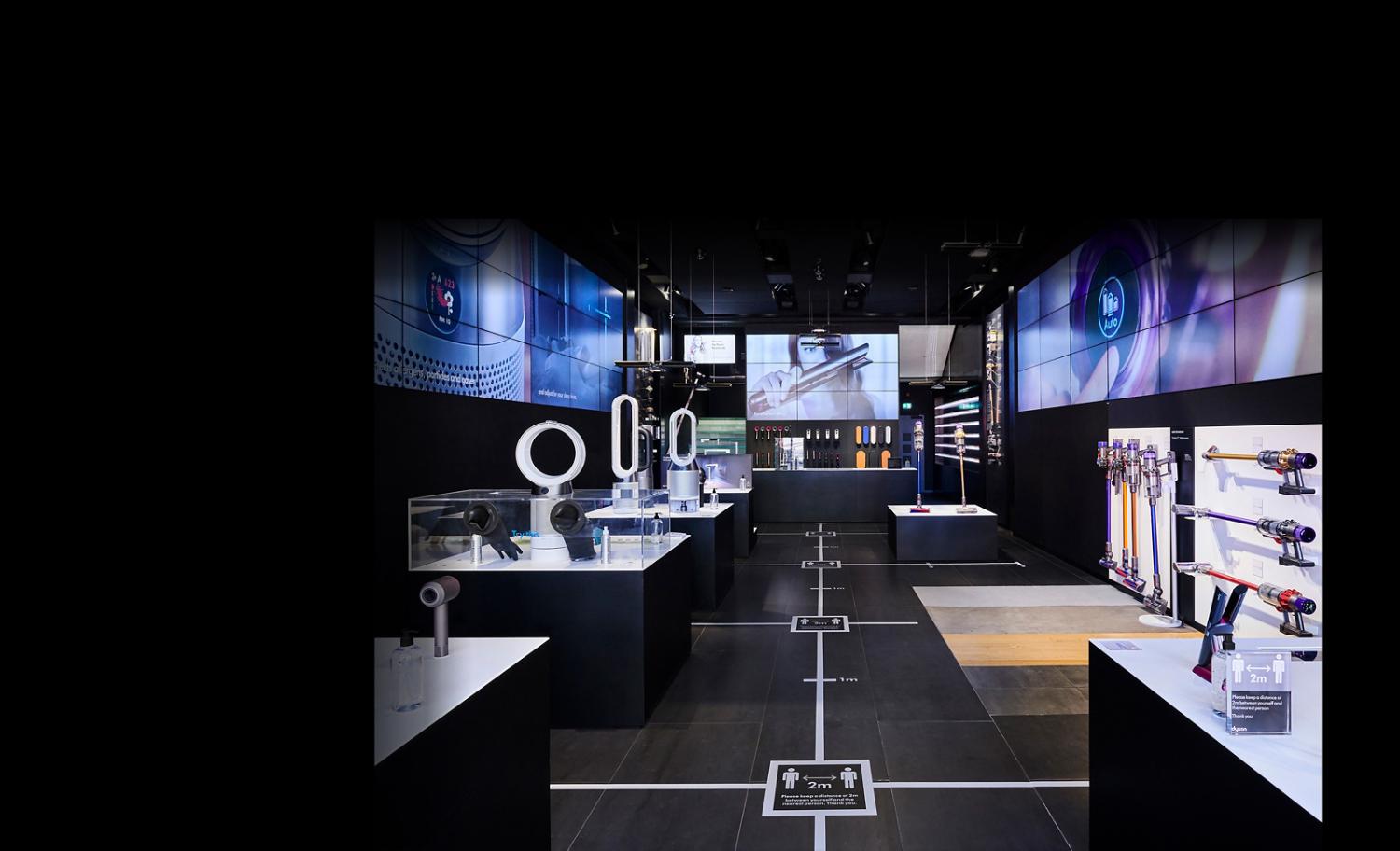 Collection of Dyson technology on display at the Dyson Demo store