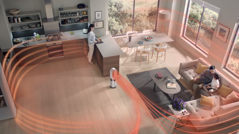  A Dyson air purifier in a living room
