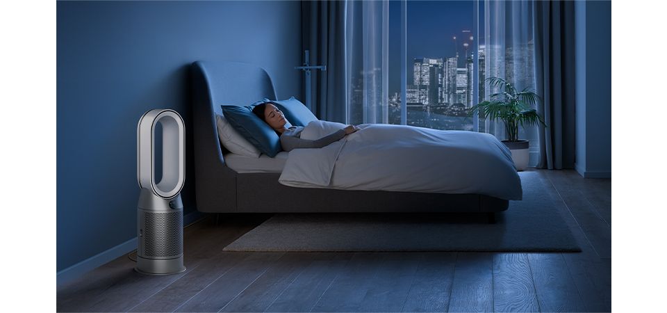 Purificatore termoventilatore Dyson Purifier Hot+Cool che purifica in modalità notturna