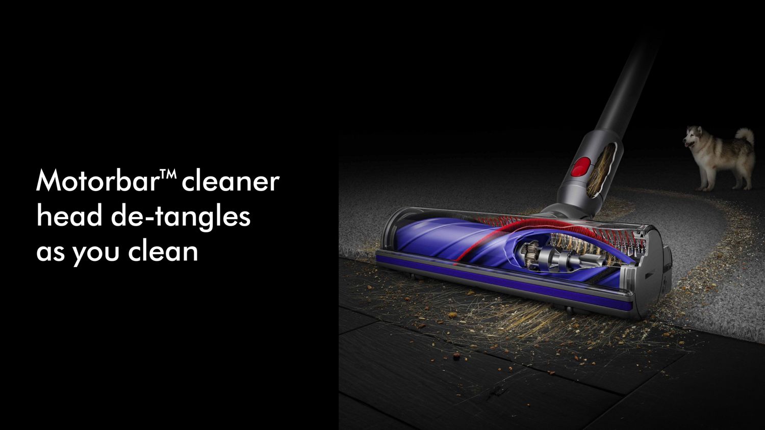 The de-tangling vanes inside the Dyson Motorbar cleaner head.
