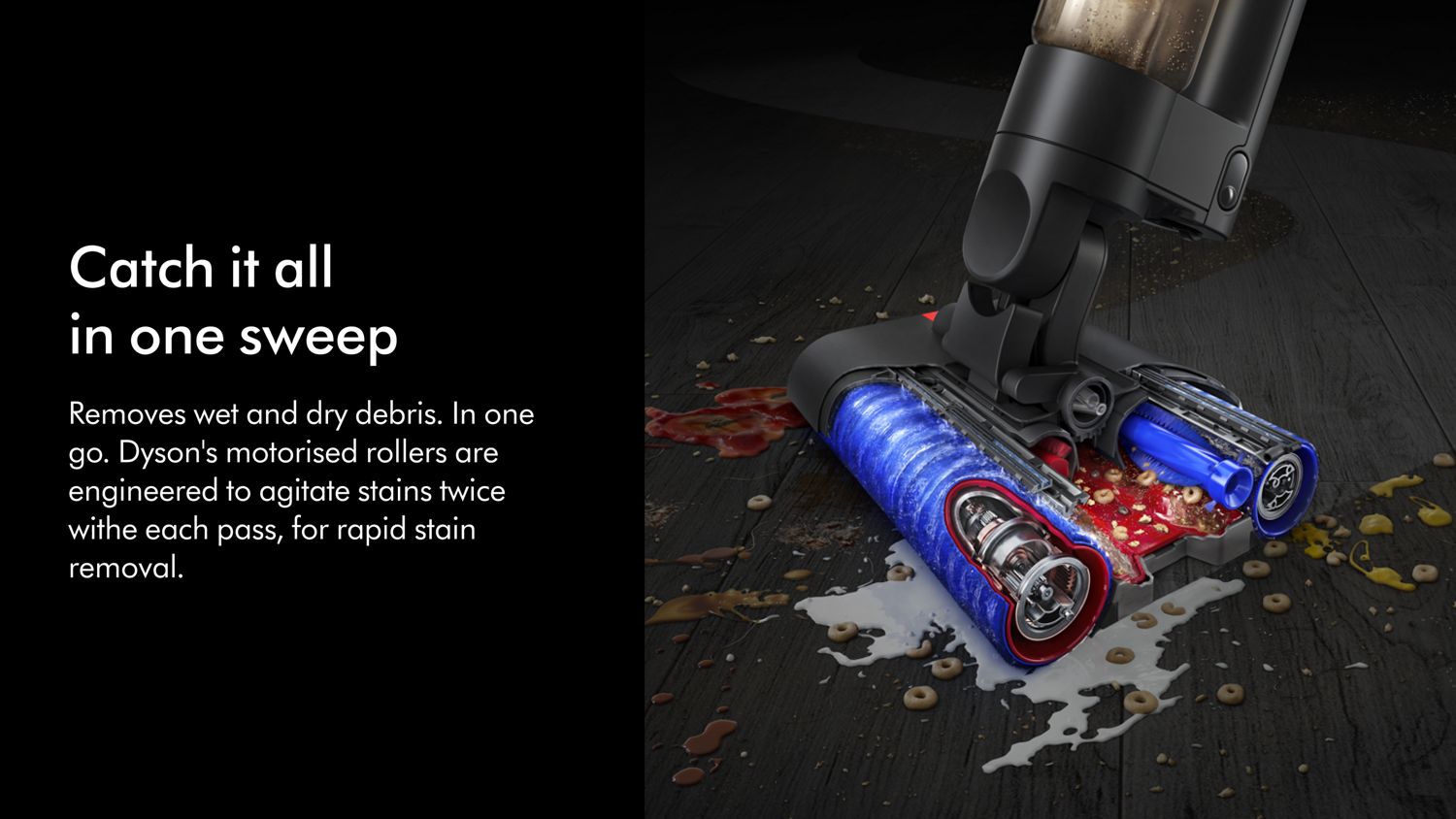 Cutaway showing the technology inside the Dyson WashG1’s cleaner head.