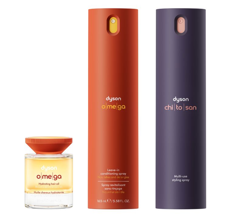 Dyson Omega nourishing range and Dyson Chitosan multi-use styling spray