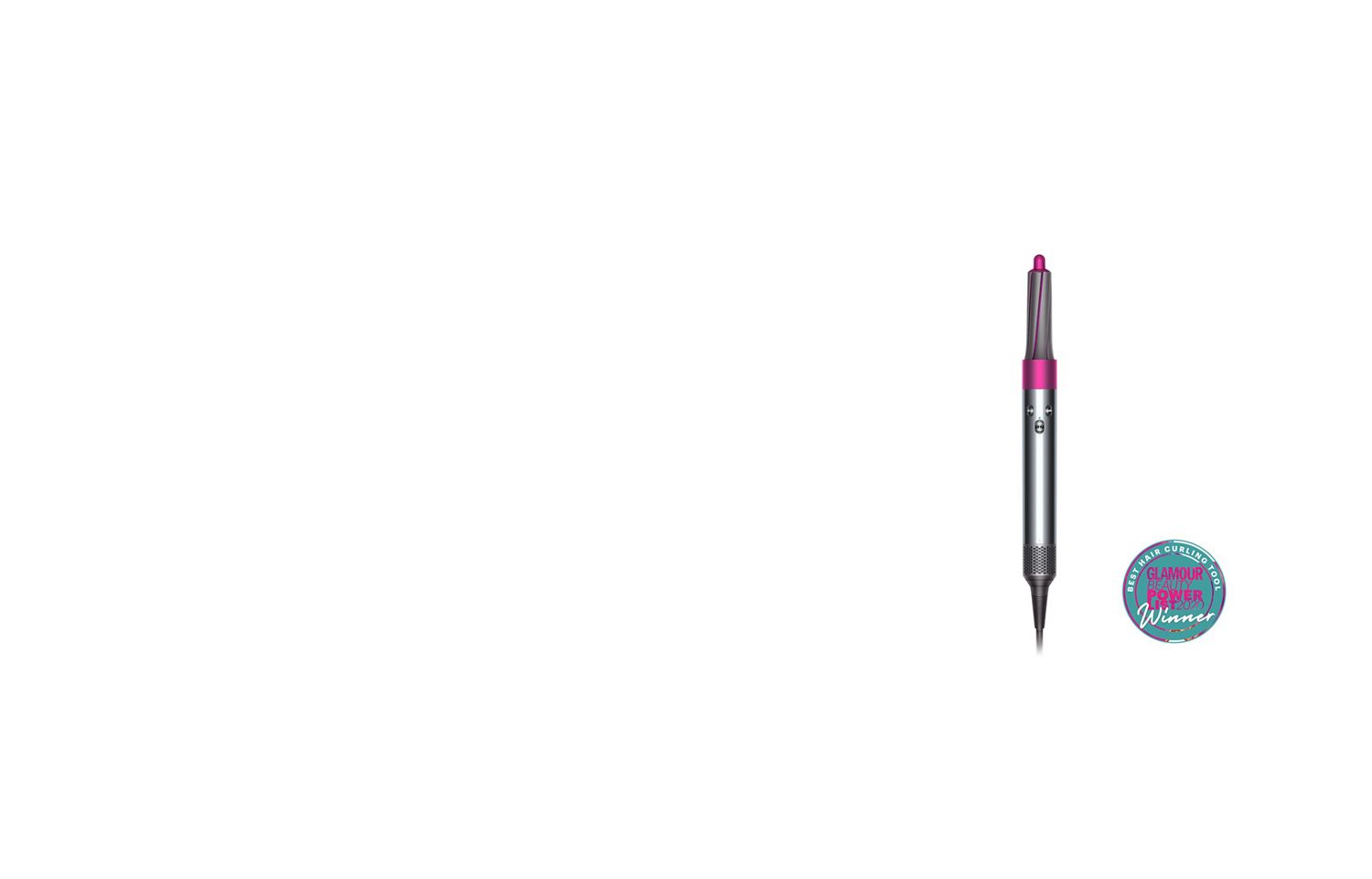 Two models using the smoothing brush and Dyson Airwrap™ hair styler