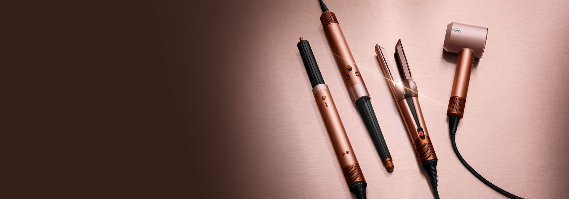 The Dyson gifting range in Amber Silk colourway.