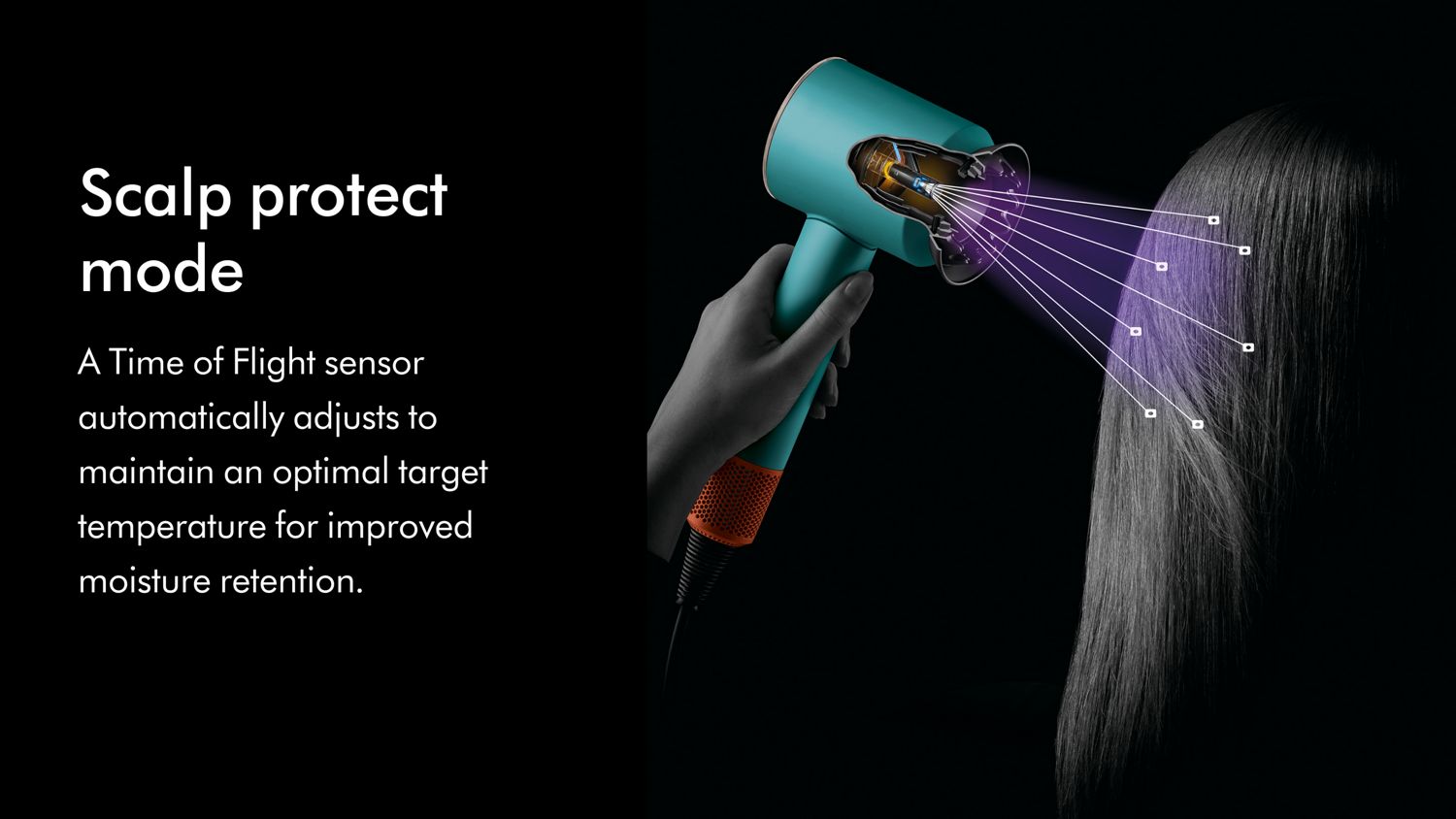 The Dyson Supersonic Nural hair dryer measures the distance from the scalp and adjusts temperature.