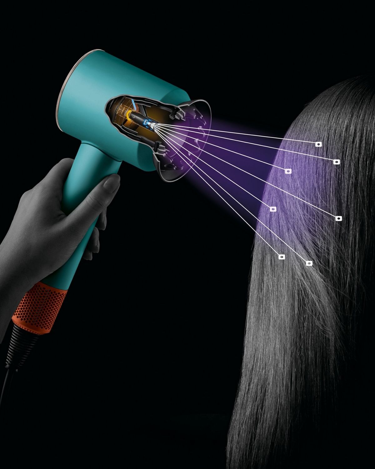 The Dyson Supersonic Nural hair dryer measures the distance from the scalp and adjusts temperature.