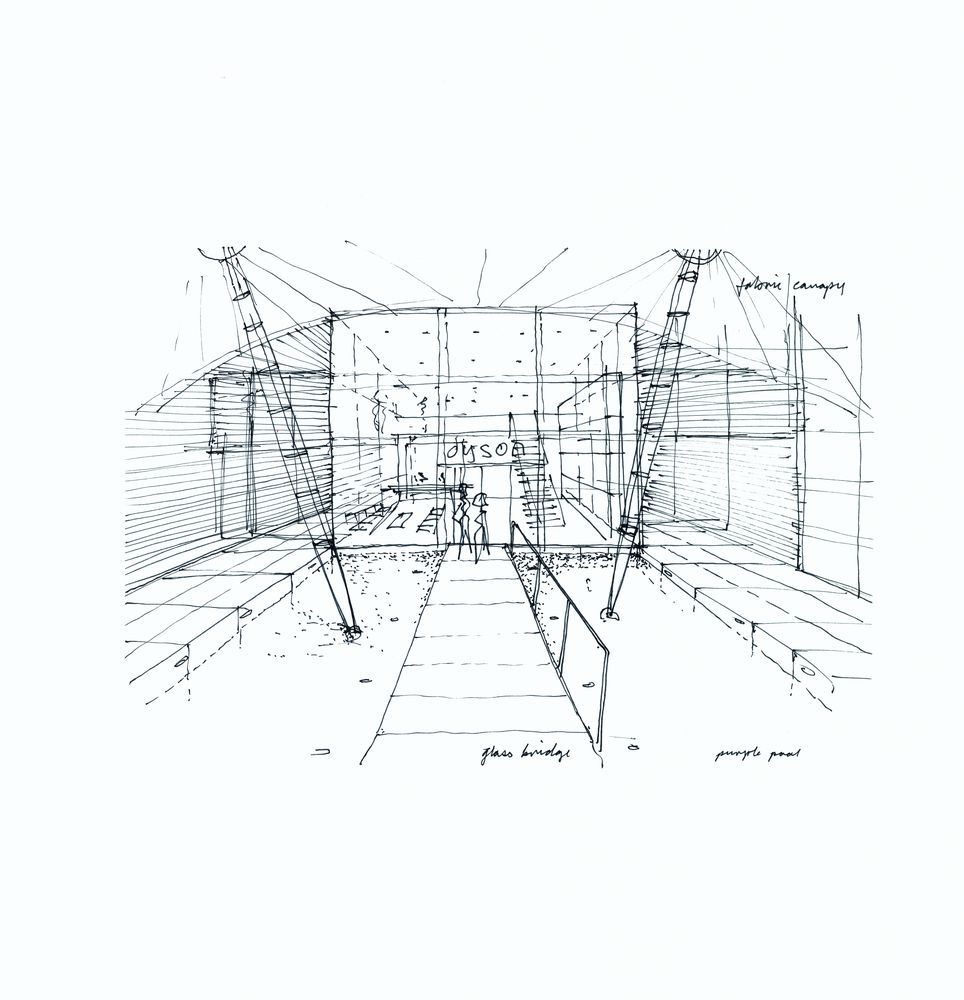 Sketch of the entrance to the Dyson Malmesbury campus