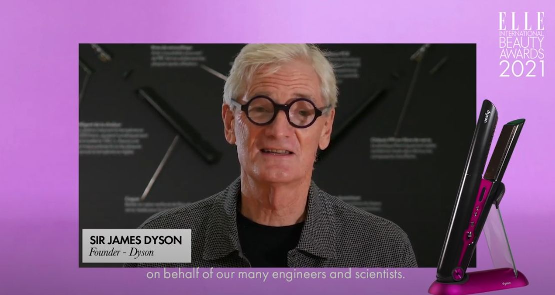 James Dyson accepts the Elle beauty award 