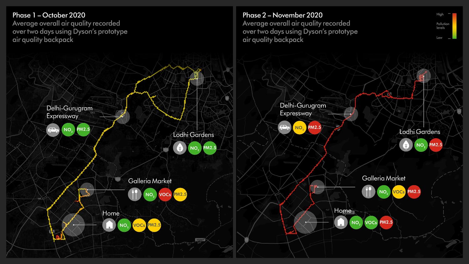 Delhi air quality map