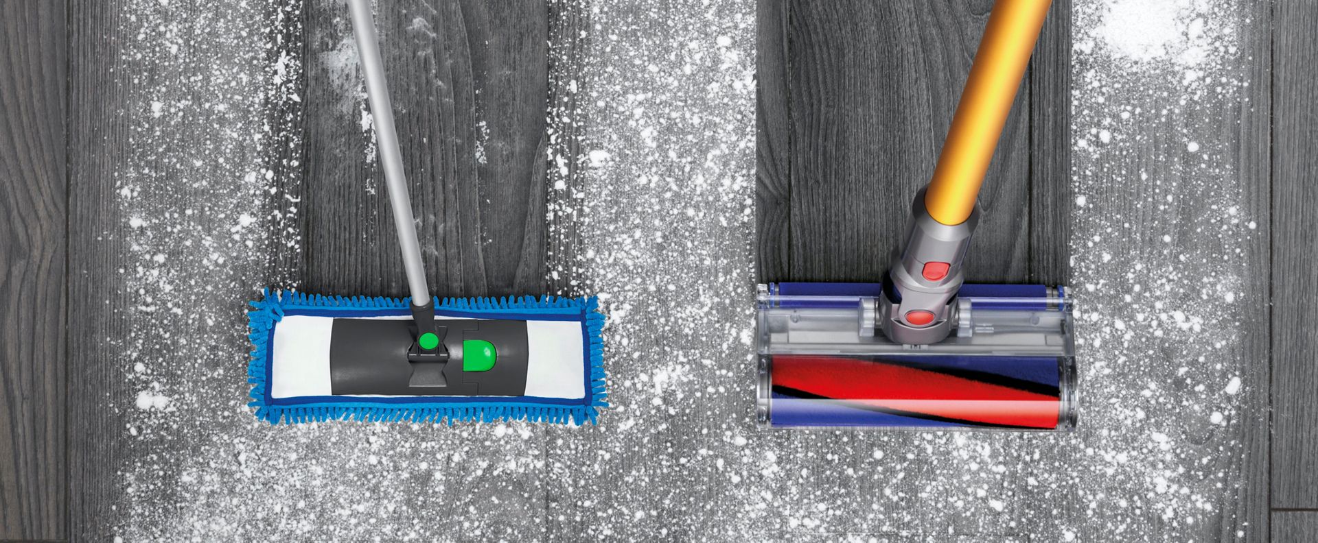 Mopp und Dyson Staubsauger