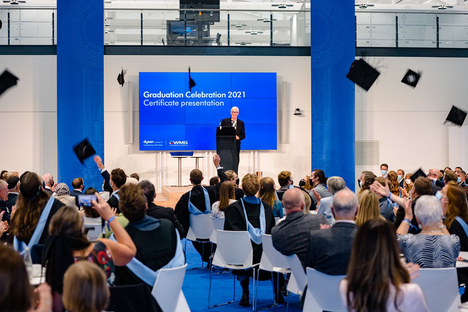 James Dyson speaking at first every Dyson Institute graduation.