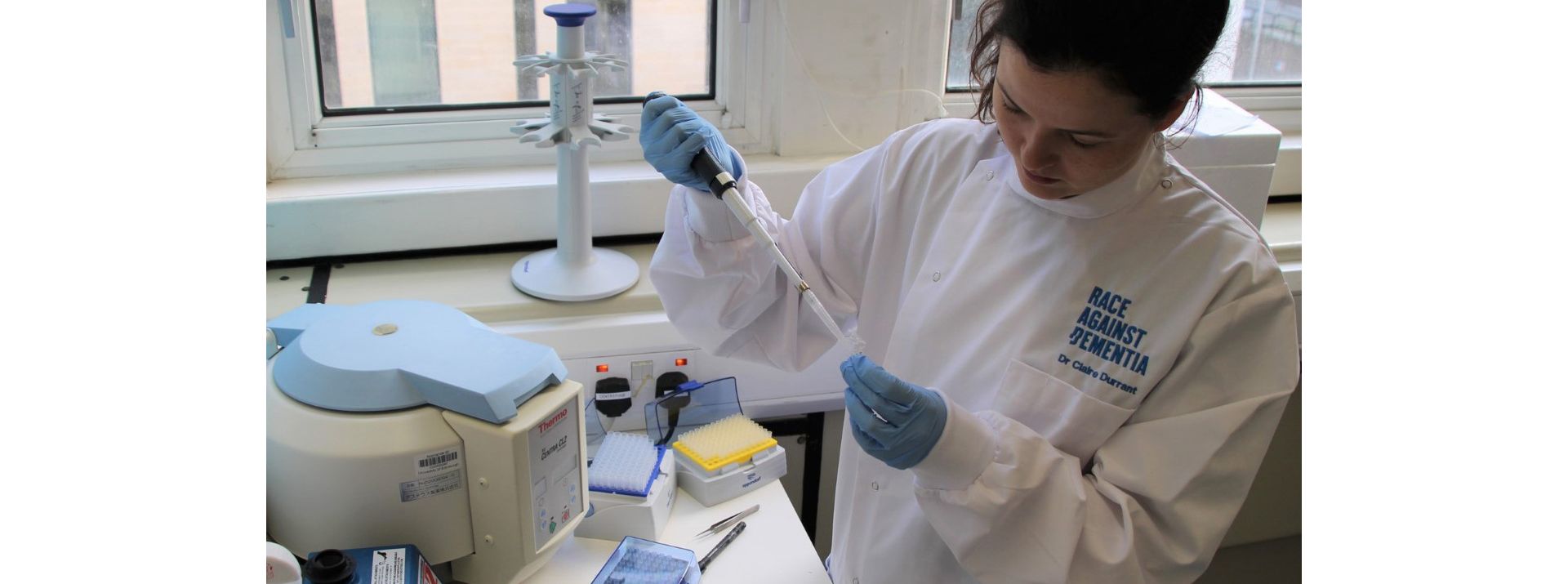 Dr Claire Durrant in her lab at Edinburgh University.