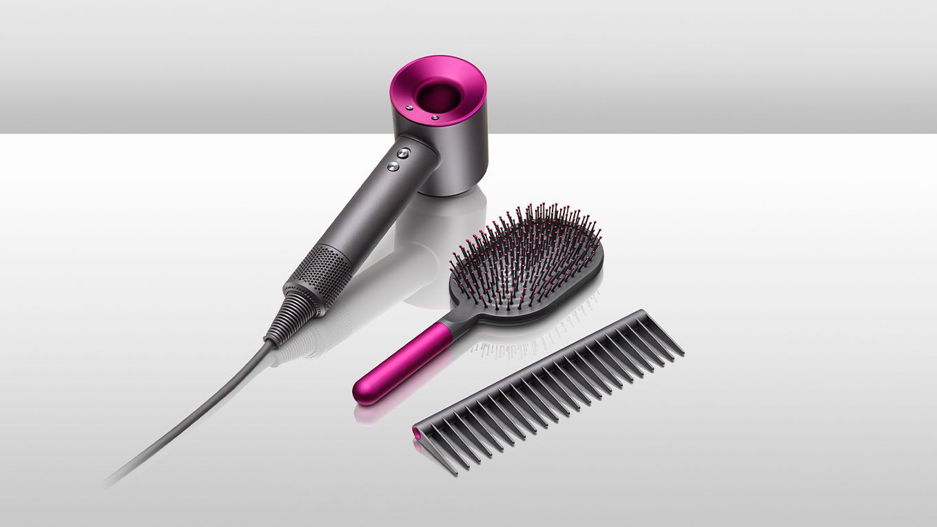 Dyson Supersonic hair dryer with brushes