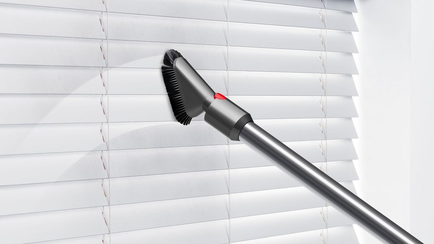 Vacuum brush attachment used to clean blinds