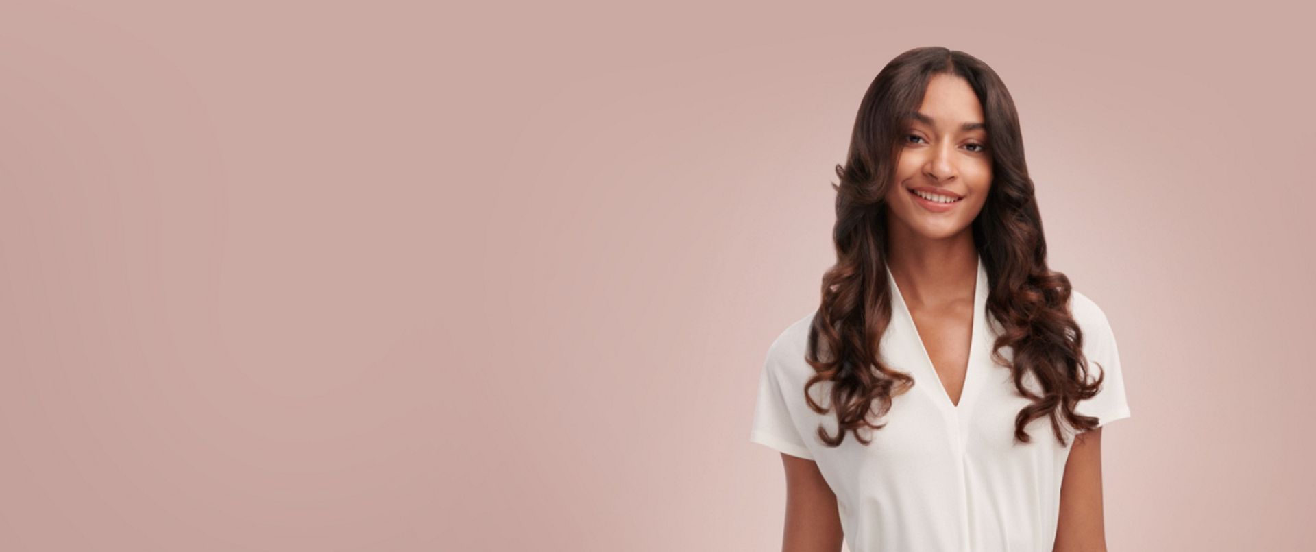 Model with long healthy-looking hair